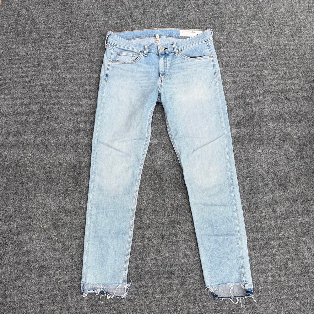 rag & bone/JEAN Wiley Capri Skinny Jeans Raw Step Hem 29 Light Wash